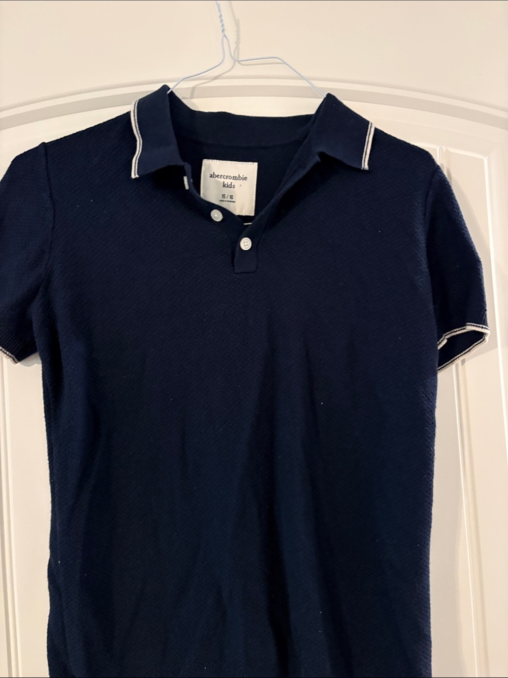 abercrombie kids Navy Polo with White Trim